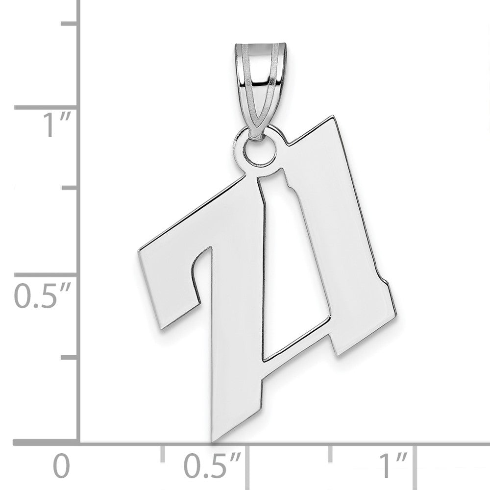 14kw Polished Block Number 71 Pendant