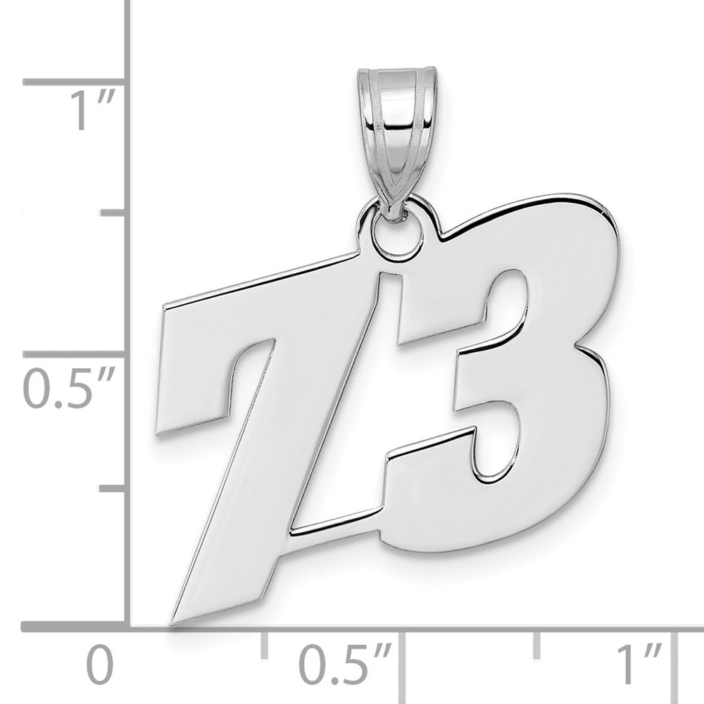14kw Polished Block Number 73 Pendant