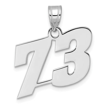 14kw Polished Block Number 73 Pendant
