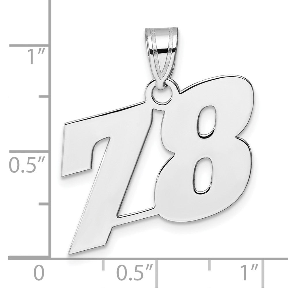 14kw Polished Block Number 78 Pendant