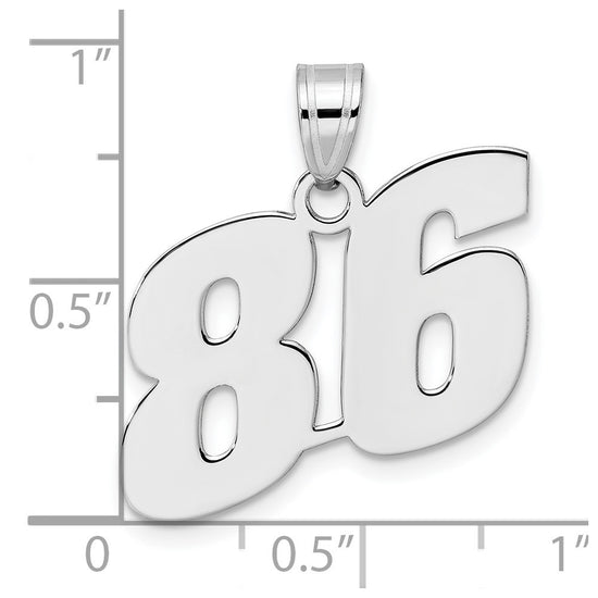 14kw Polished Block Number 86 Pendant
