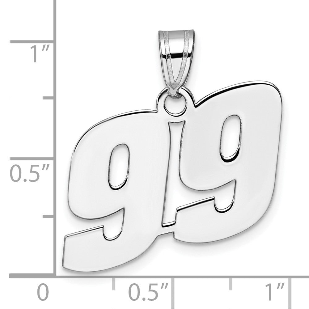 14kw Polished Block Number 99 Pendant