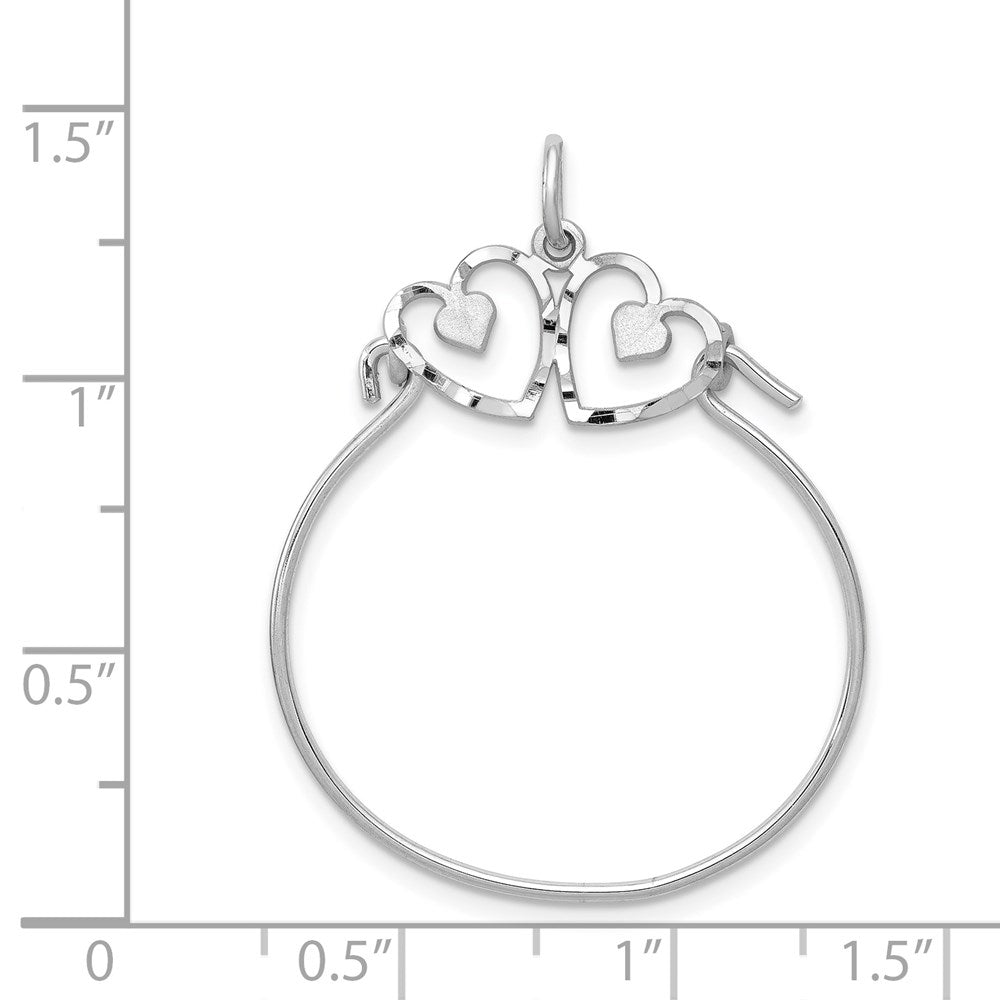 Gold Diamond-cut Heart Charm Holder