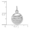 14k White Gold Baseball Charm