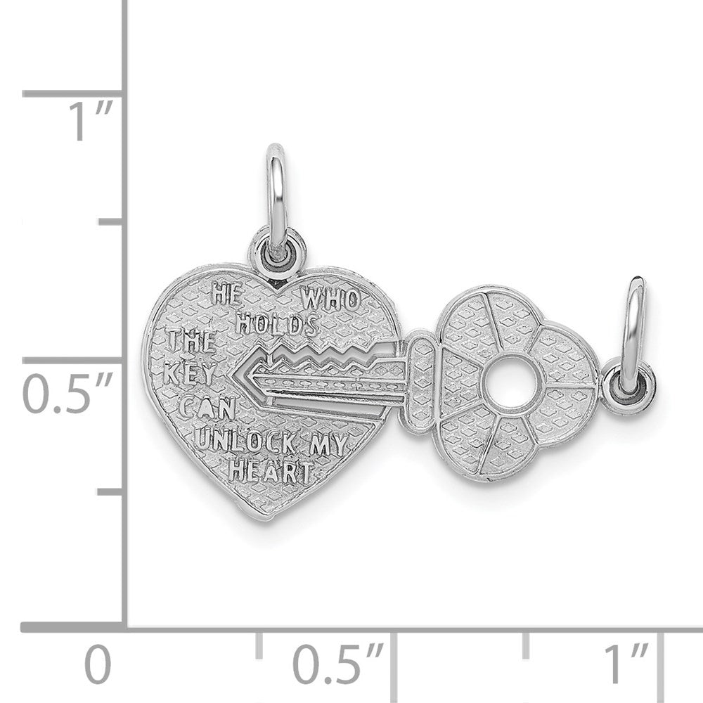 Gold Break-apart Heart and Key Charm