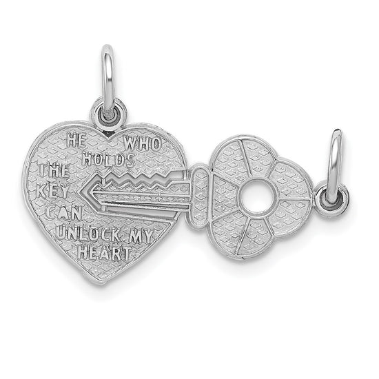 Gold Break-apart Heart and Key Charm