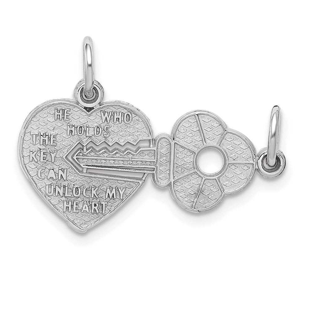 Gold Break-apart Heart and Key Charm