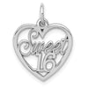 Gold SWEET 16 Heart Charm