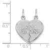 14k White Gold BEST FRIEND 2-Piece Break-apart Charm