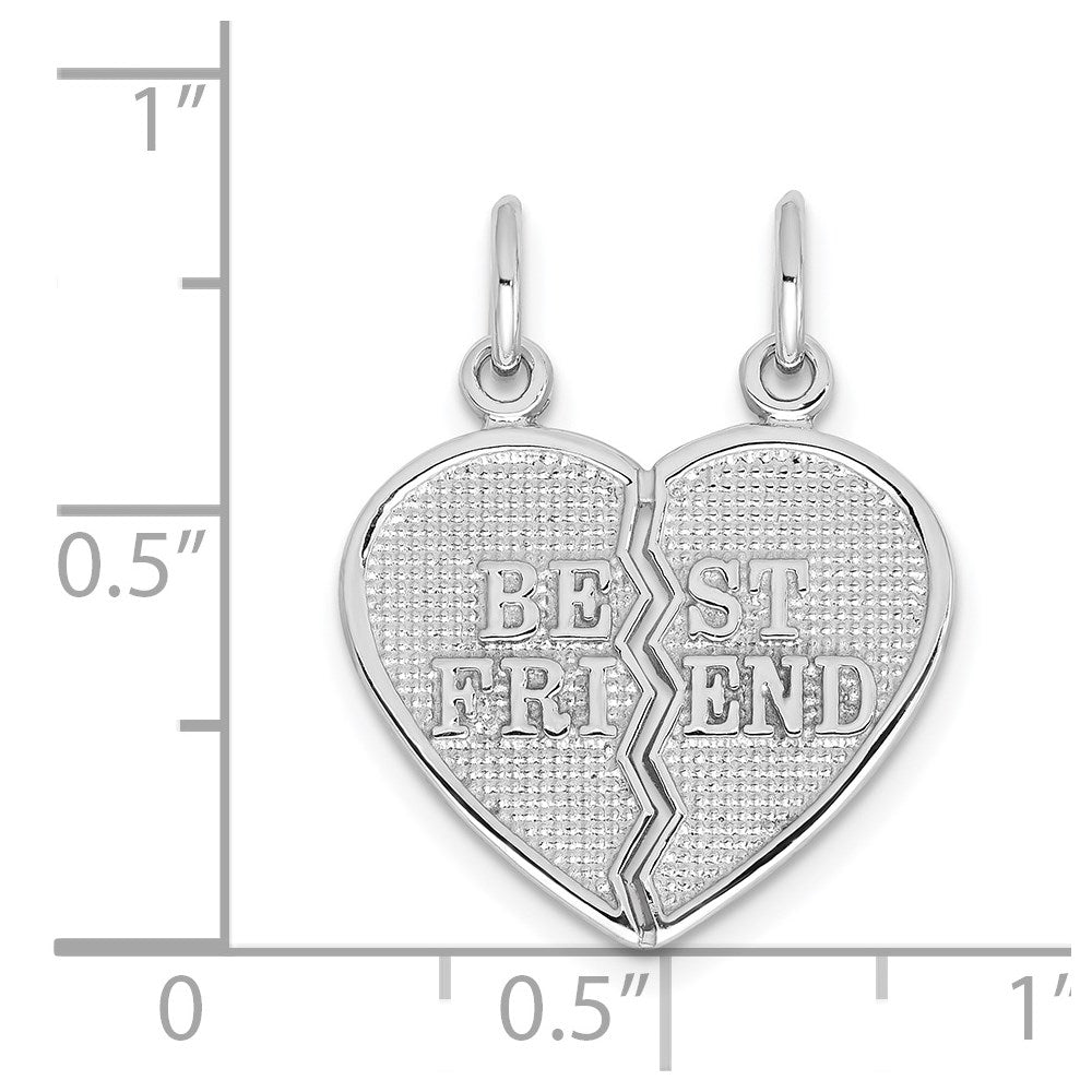 14k White Gold BEST FRIEND 2-Piece Break-apart Charm