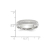 14k White Gold 5mm Double Milgrain Comfort Fit Wedding Band Size 9