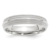 14k White Gold 5mm Double Milgrain Comfort Fit Wedding Band Size 9