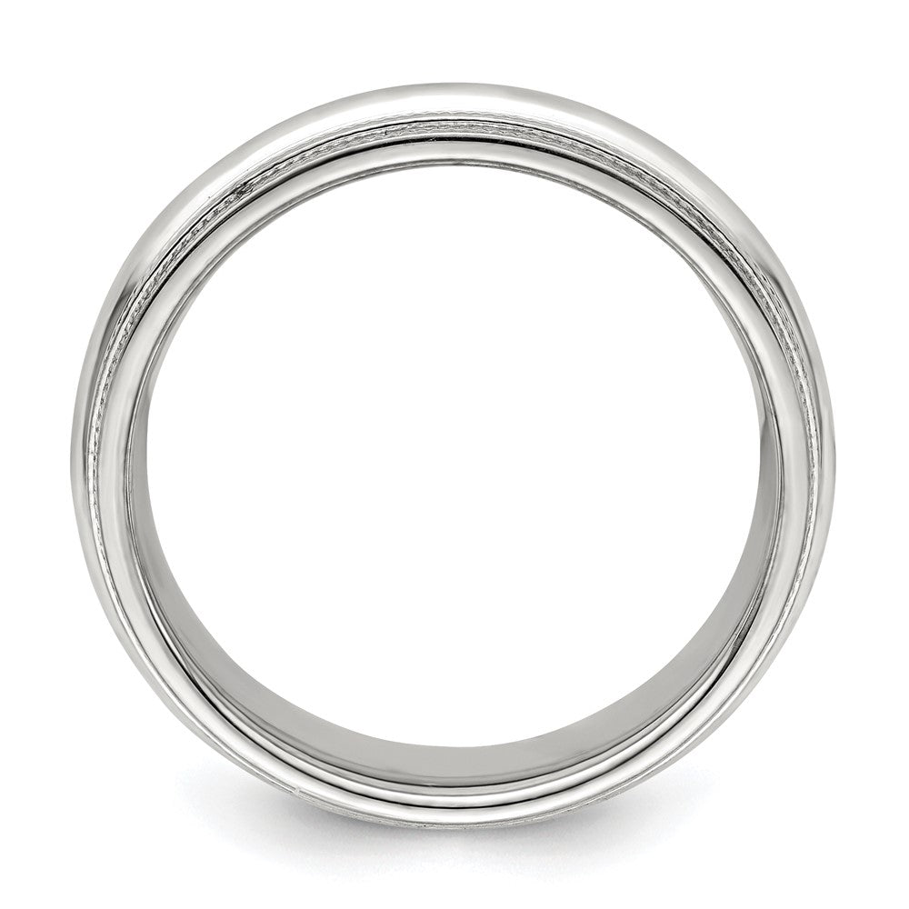 14k White Gold 6mm Double Milgrain Comfort Fit Wedding Band Size 5