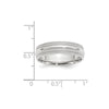 14k White Gold 6mm Double Milgrain Comfort Fit Wedding Band Size 13