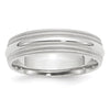 14k White Gold 6mm Double Milgrain Comfort Fit Wedding Band Size 5