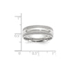 14k White Gold 7mm Double Milgrain Comfort Fit Wedding Band Size 10