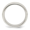 14k White Gold 8mm Double Milgrain Comfort Fit Wedding Band Size 7.5