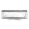 14k White Gold 8mm Double Milgrain Comfort Fit Wedding Band Size 6