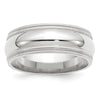 14k White Gold 8mm Double Milgrain Comfort Fit Wedding Band Size 6