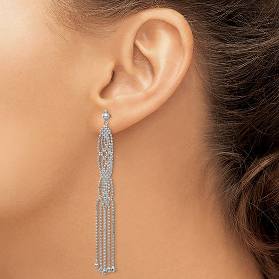 Gold Beaded Chandelier Shepard Hook Earrings