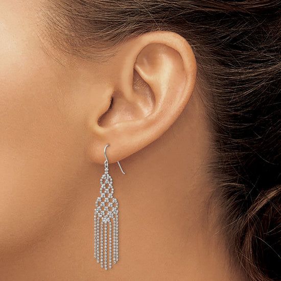 Gold Beaded Chandelier Shepard Hook Earrings