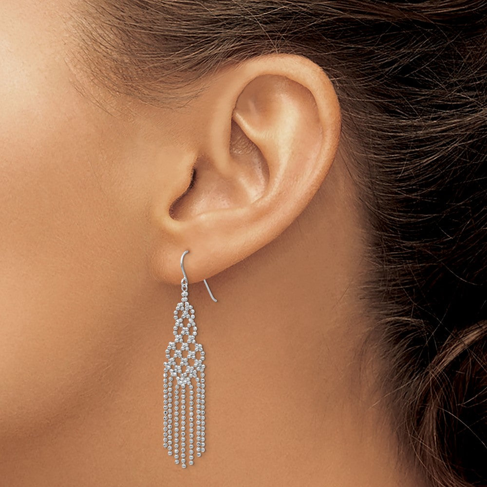Gold Beaded Chandelier Shepard Hook Earrings
