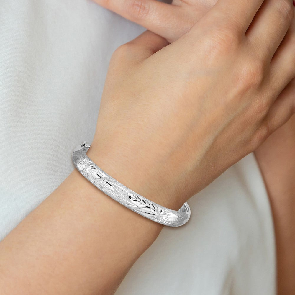 Gold Florentine Engraved Hinged Bangles