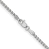 14K White Gold 24 inch 1.9mm Flat Wheat with Lobster Clasp Chain