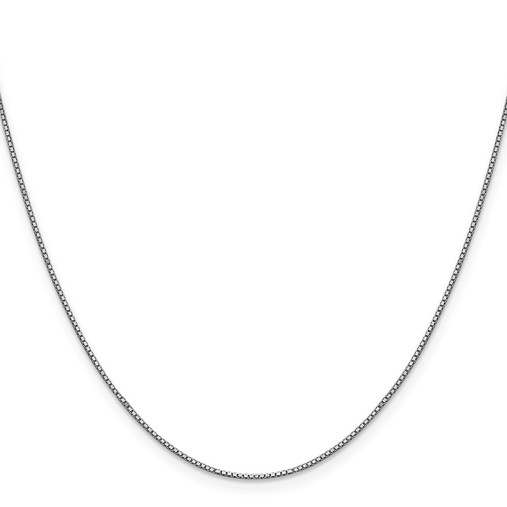 14K White Gold 28 inch .9mm Box with Lobster Clasp Chain