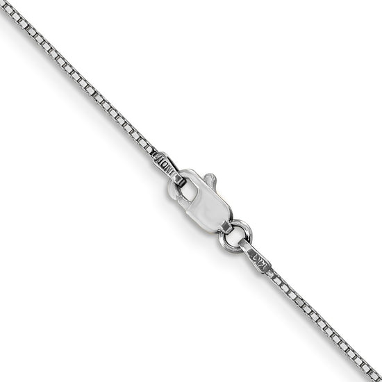 14K White Gold 30 inch .9mm Box with Lobster Clasp Chain