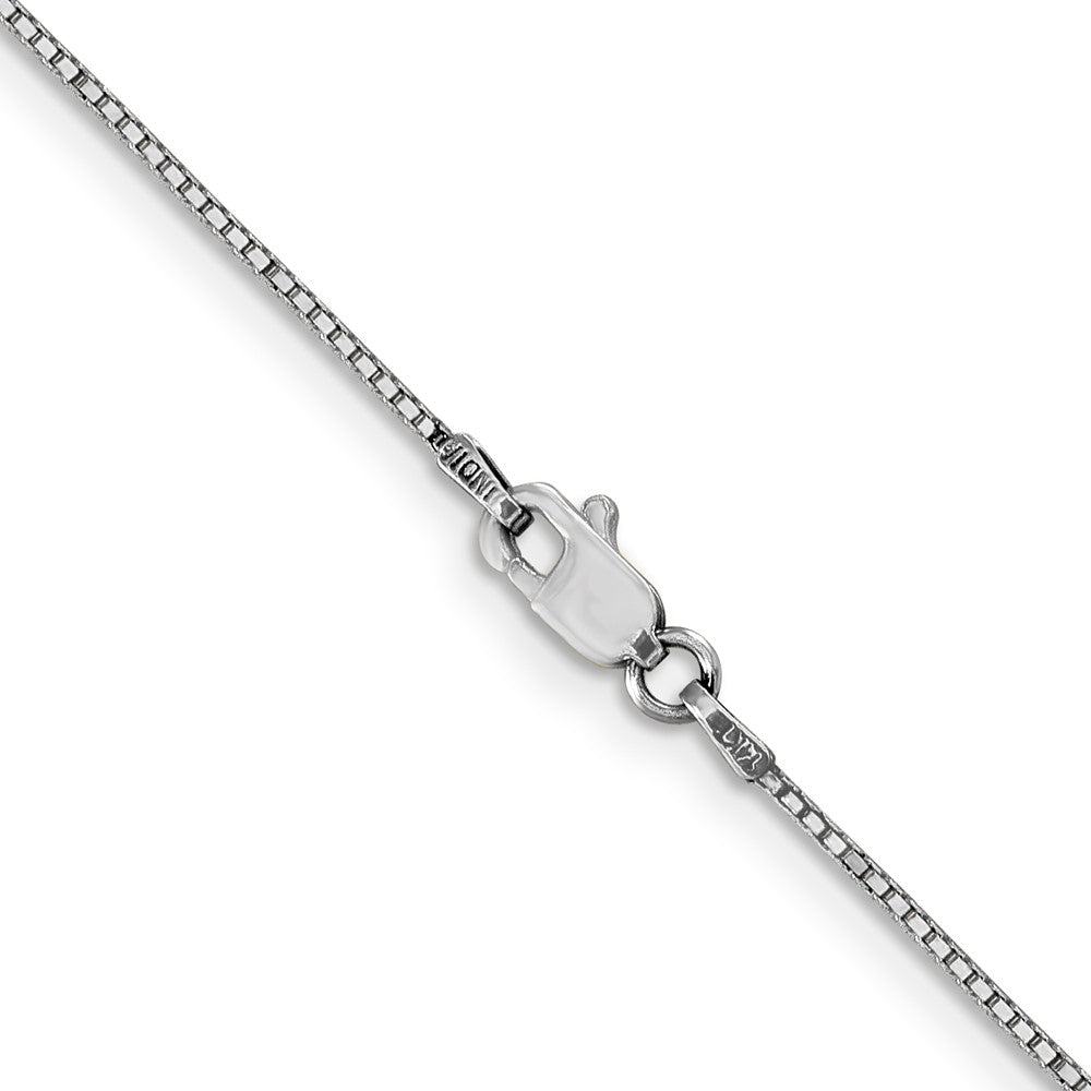 14K White Gold 28 inch .9mm Box with Lobster Clasp Chain