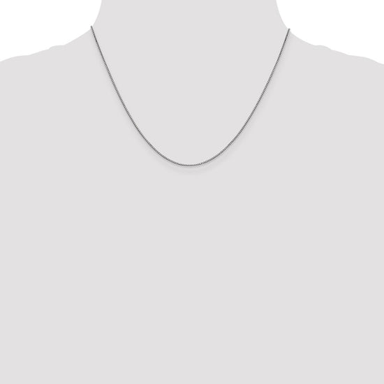 14K White Gold 18 inch .9mm Box with Lobster Clasp Chain