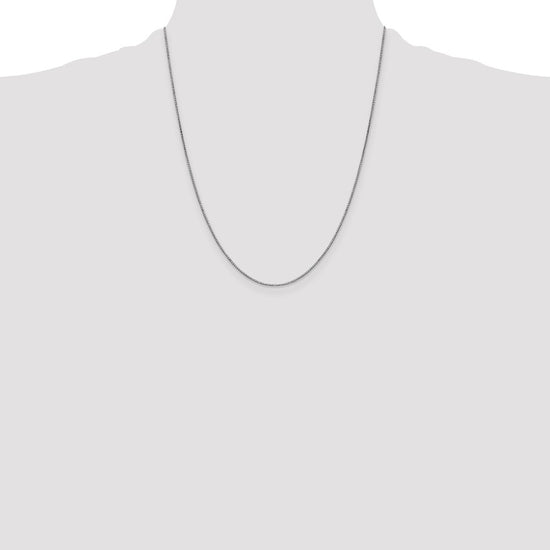 14K White Gold 22 inch .9mm Box with Lobster Clasp Chain