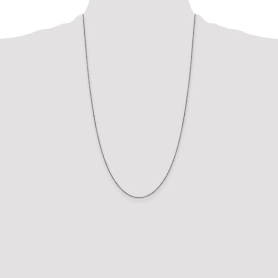 14K White Gold 26 inch .9mm Box with Lobster Clasp Chain