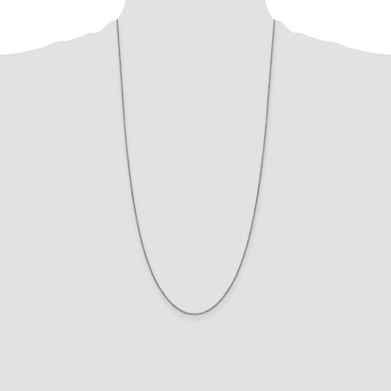 14K White Gold 28 inch .9mm Box with Lobster Clasp Chain