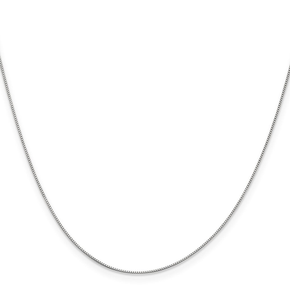 14K White Gold 26 inch .5mm Box with Spring Ring Clasp Chain