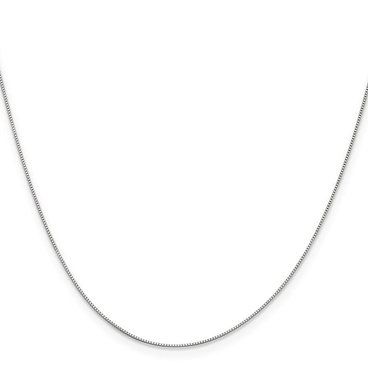 14K White Gold 26 inch .5mm Box with Spring Ring Clasp Chain