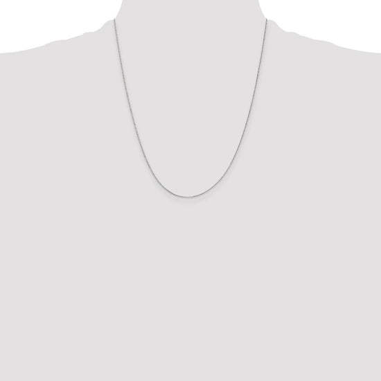 14K White Gold 22 inch .5mm Box with Spring Ring Clasp Chain