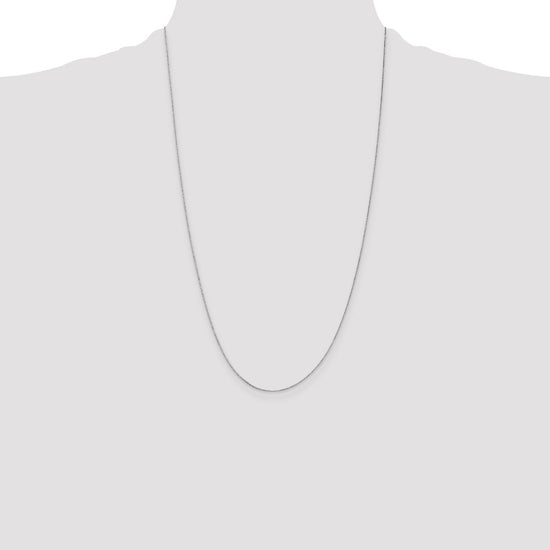 14K White Gold 26 inch .5mm Box with Spring Ring Clasp Chain