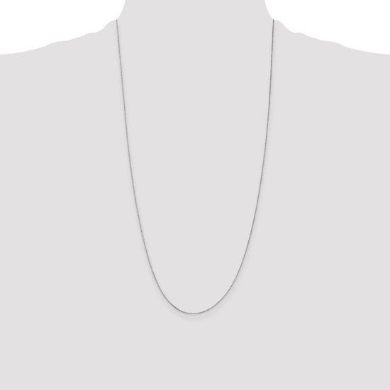 14K White Gold 28 inch .5mm Box with Spring Ring Clasp Chain