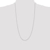 14K White Gold 28 inch .5mm Box with Spring Ring Clasp Chain