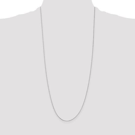 14K White Gold 30 inch .5mm Box with Spring Ring Clasp Chain