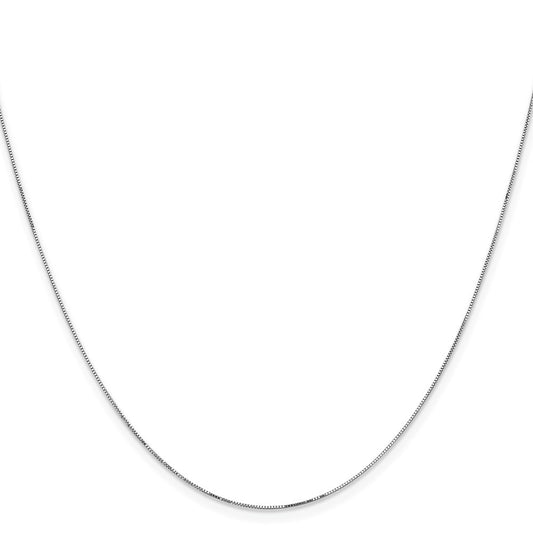 14K White Gold 30 inch .5mm Box with Lobster Clasp Chain
