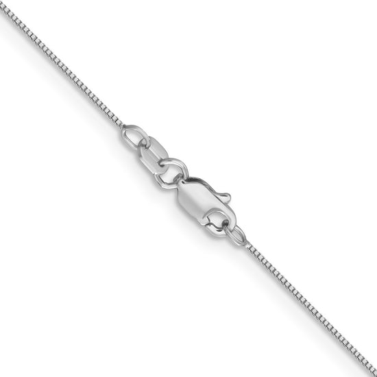 14K White Gold 20 inch .5mm Box with Lobster Clasp Chain