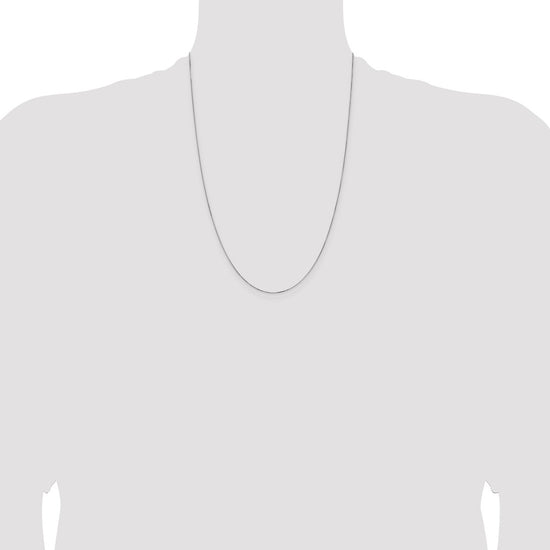 14K White Gold 24 inch .5mm Box with Lobster Clasp Chain
