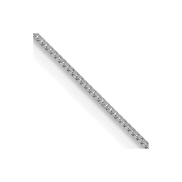 14K White Gold 30 inch .5mm Box with Lobster Clasp Chain