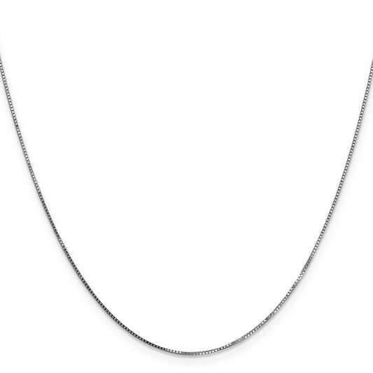 14K White Gold 30 inch .7mm Box with Spring Ring Clasp Chain