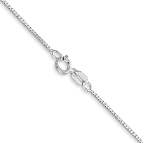 14K White Gold 16 inch .7mm Box with Spring Ring Clasp Chain