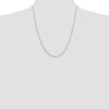 14K White Gold 22 inch .7mm Box with Spring Ring Clasp Chain