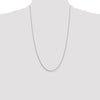 14K White Gold 26 inch .7mm Box with Spring Ring Clasp Chain
